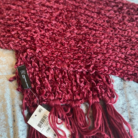 INC woman red/ wine scarf - Picture 6 of 7